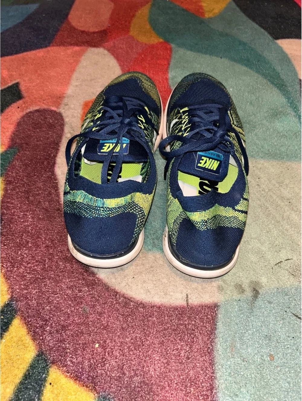 Nike Men's Running Sneakers Blue and Green Size 9